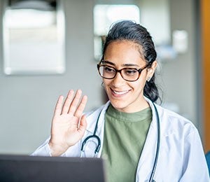 Doctor waving