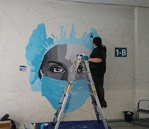 Serving TogetherImage: Saint Agnes Honors Front-Line Colleagues with Campus Mural
